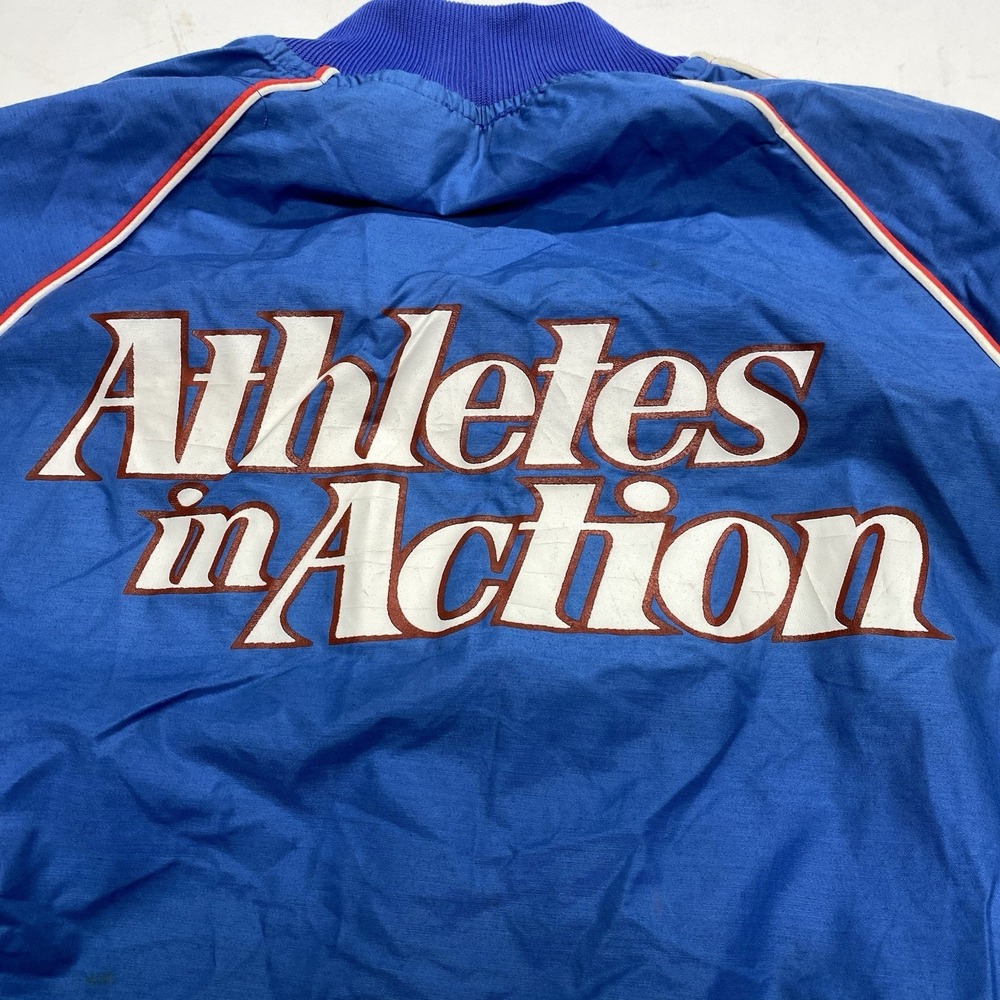 Rare VTG LeTrell Sports "Athletes in Action" Full Zip Track Jacket USA 80s SZ L - Picture 6 of 8